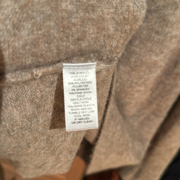 LOFT Ruffle Cold Shoulder Sweater in Natural Taupe - Picture 5 of 5